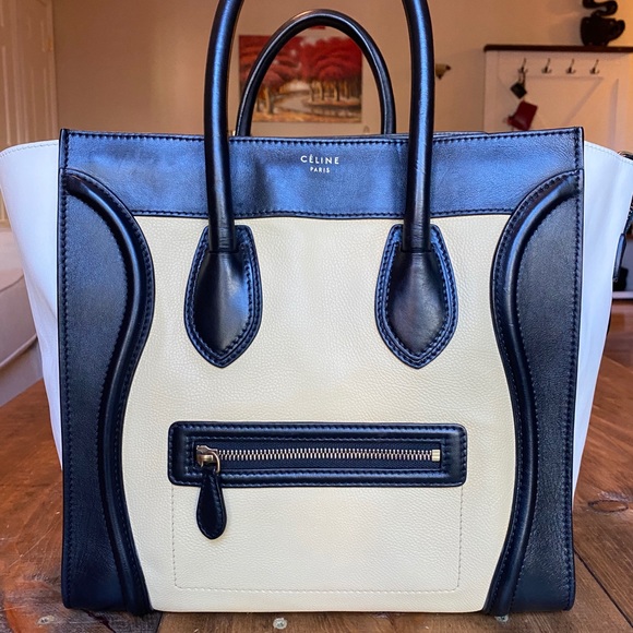 Celine Tricolor Mini Leather Luggage Tote - Picture 2 of 13